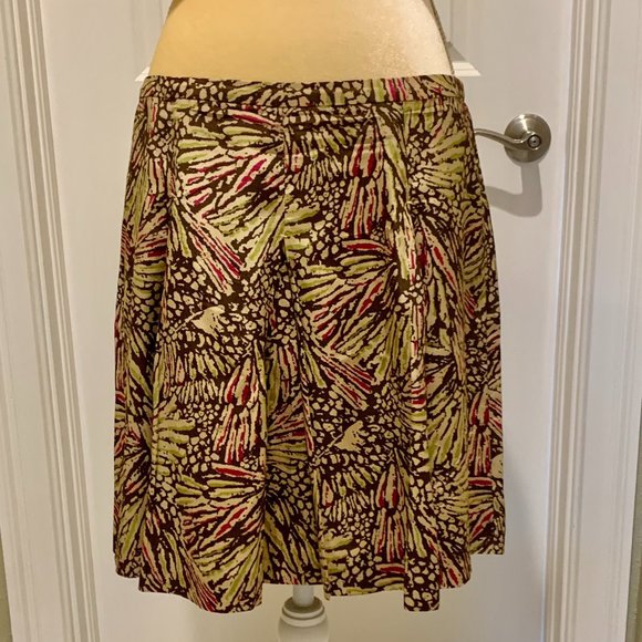 Kenneth Cole Box Pleated Silk/Cotton Sz 8 Skirt - Picture 1 of 5